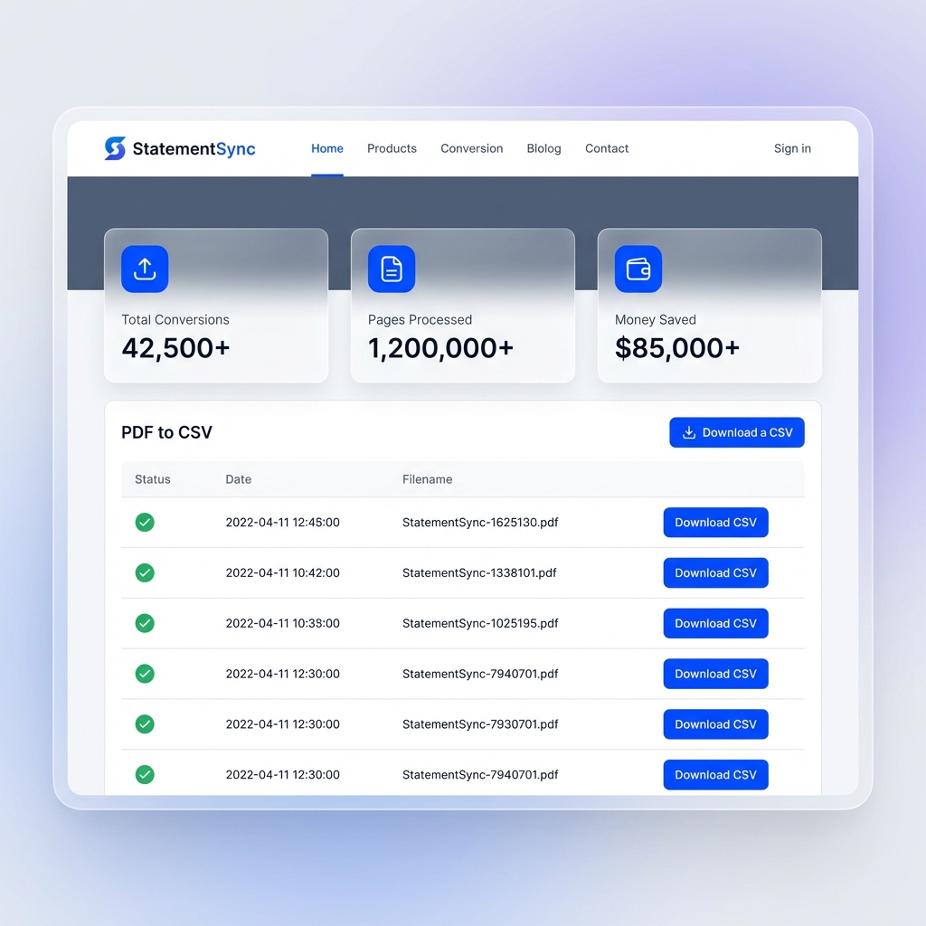 StatementSync Dashboard Preview